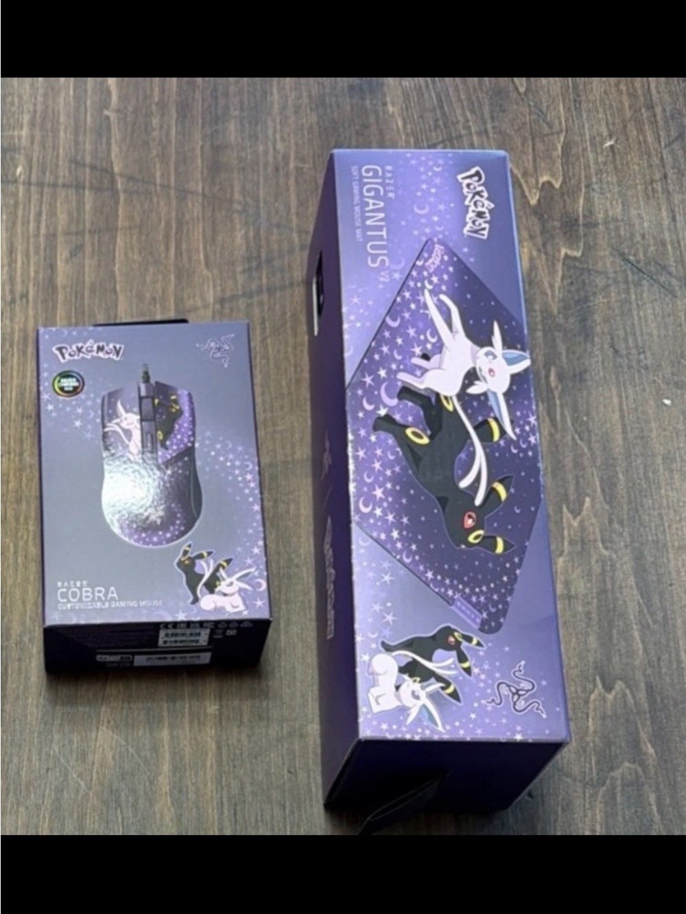 Razer Pokémon Espeon & Umbreon Purple Gaming Mouse and Gigantus Mousepad Bundle